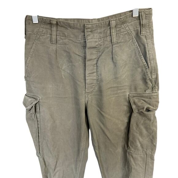Vtg 80s H Winnen GMBH & Co army pants 6 Green Grunge Gorpcore Cargo Button Fly - Picture 2 of 14
